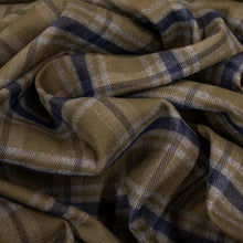 Load image into Gallery viewer, Brushed Cotton Plaid Deadstock - Grey, Khaki & Ink