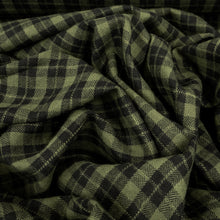 Load image into Gallery viewer, Brushed Cotton Plaid Deadstock - Green & Black