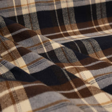 Load image into Gallery viewer, Brushed Cotton Plaid Deadstock - Cream, Navy & Choc