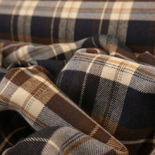 Load image into Gallery viewer, Brushed Cotton Plaid Deadstock - Cream, Navy & Choc