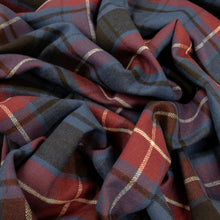 Load image into Gallery viewer, Brushed Cotton Plaid Deadstock - Blue, Wine, Black & Cream