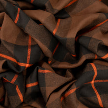 Load image into Gallery viewer, Brushed Cotton Plaid Deadstock - Choc, Black & Orange