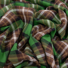 Load image into Gallery viewer, Brushed Cotton Plaid Deadstock - Leaf, Brown & White