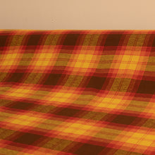 Load image into Gallery viewer, Brushed Cotton Plaid Deadstock - Ochre, Cerise & Choc
