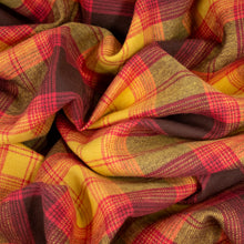 Load image into Gallery viewer, Brushed Cotton Plaid Deadstock - Ochre, Cerise & Choc