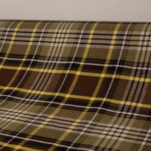 Load image into Gallery viewer, Brushed Plaid Cotton Deadstock - Choc, Khaki & Buttercup