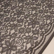 Load image into Gallery viewer, Cotton Nylon Fine Corded Lace Deadstock - Charcoal Floral