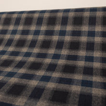 Load image into Gallery viewer, Brushed Cotton Plaid Deadstock 210gsm - Grey & Ink