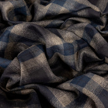 Load image into Gallery viewer, Brushed Cotton Plaid Deadstock 210gsm - Grey & Ink