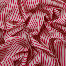 Load image into Gallery viewer, Cotton Jacquard Mini Candy Stripe Shirting Deadstock - Deep Pink & White