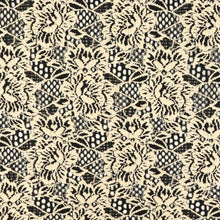 Load image into Gallery viewer, Floral Stretch Lace Deadstock - Ivory & Black