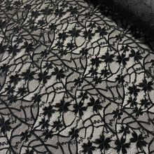 Load image into Gallery viewer, Floral Velvet Stretch Lace - Black (Last Chance)