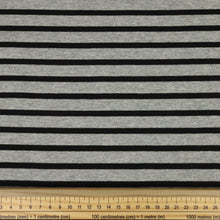 Load image into Gallery viewer, Cotton Ladder Striped Knit Deadstock - Grey Black
