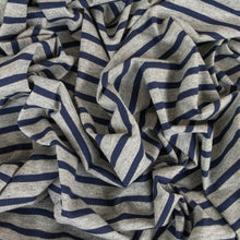 Load image into Gallery viewer, Cotton Ladder Striped Knit Deadstock - Grey Navy