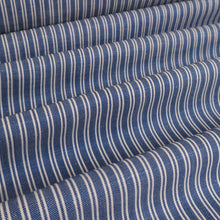 Load image into Gallery viewer, 100% Linen Pre-Washed - Lexington Cornflower with White Double Stripe