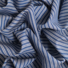 Load image into Gallery viewer, 100% Linen Pre-Washed - Lexington Cornflower with White Double Stripe
