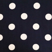 Load image into Gallery viewer, Rayon Polka Dot Print Deadstock - White on Navy