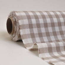 Load image into Gallery viewer, Linen Cotton Gingham - White & Earth