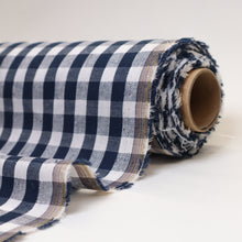 Load image into Gallery viewer, Linen Cotton Gingham - White & Navy