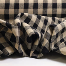 Load image into Gallery viewer, Linen Cotton Gingham - Black & Beige