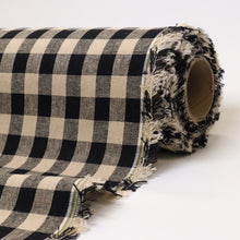 Load image into Gallery viewer, Linen Cotton Gingham - Black & Beige