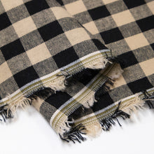Load image into Gallery viewer, Linen Cotton Gingham - Black & Beige