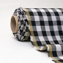 Load image into Gallery viewer, Linen Cotton Gingham - Black & White