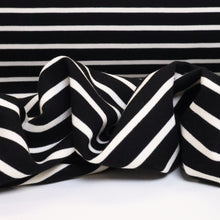 Load image into Gallery viewer, Striped Loop Back Sweatshirt - Black & White