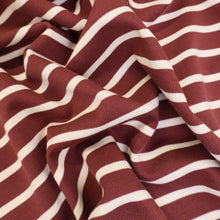 Load image into Gallery viewer, Striped Loop Back Sweatshirt - Mulberry & White