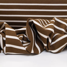 Load image into Gallery viewer, Striped Loop Back Sweatshirt - Walnut & White