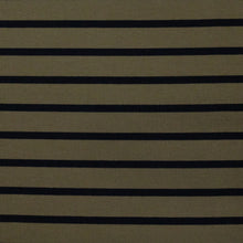 Load image into Gallery viewer, Striped Loop Back Sweatshirt - Khaki/Navy