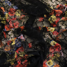 Load image into Gallery viewer, Honeycomb Printed Floral Mesh Deadstock