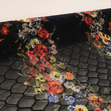 Load image into Gallery viewer, Honeycomb Printed Floral Mesh Deadstock