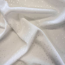 Load image into Gallery viewer, Dobby Spot Viscose Satin - White