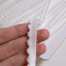 Load image into Gallery viewer, Picot Edge White Elastic 11mm - by the metre