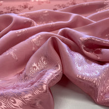 Load image into Gallery viewer, Peacock Jacquard Satin Deadstock - Dusky Pink