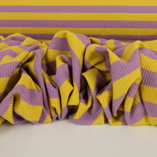 Load image into Gallery viewer, Aruba Rayon Spandex Striped Rib - Mauve & Mustard