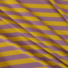 Load image into Gallery viewer, Aruba Rayon Spandex Striped Rib - Mauve & Mustard