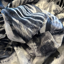 Load image into Gallery viewer, Viscose Silk Burnout Deadstock - Shadows Black and White