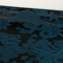 Load image into Gallery viewer, Sonata Two Tone Jacquard Satin – Petrol & Black