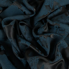 Load image into Gallery viewer, Sonata Two Tone Jacquard Satin – Petrol & Black