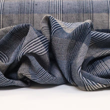 Load image into Gallery viewer, Striped Cotton Check - Blue