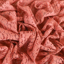 Load image into Gallery viewer, Cotton Nylon Corded Floral Lace - Goddess Coral Pink