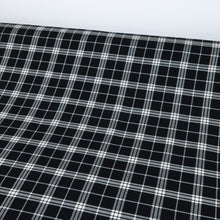 Load image into Gallery viewer, Viscose Crepe Windowpane Check Designer End - Black