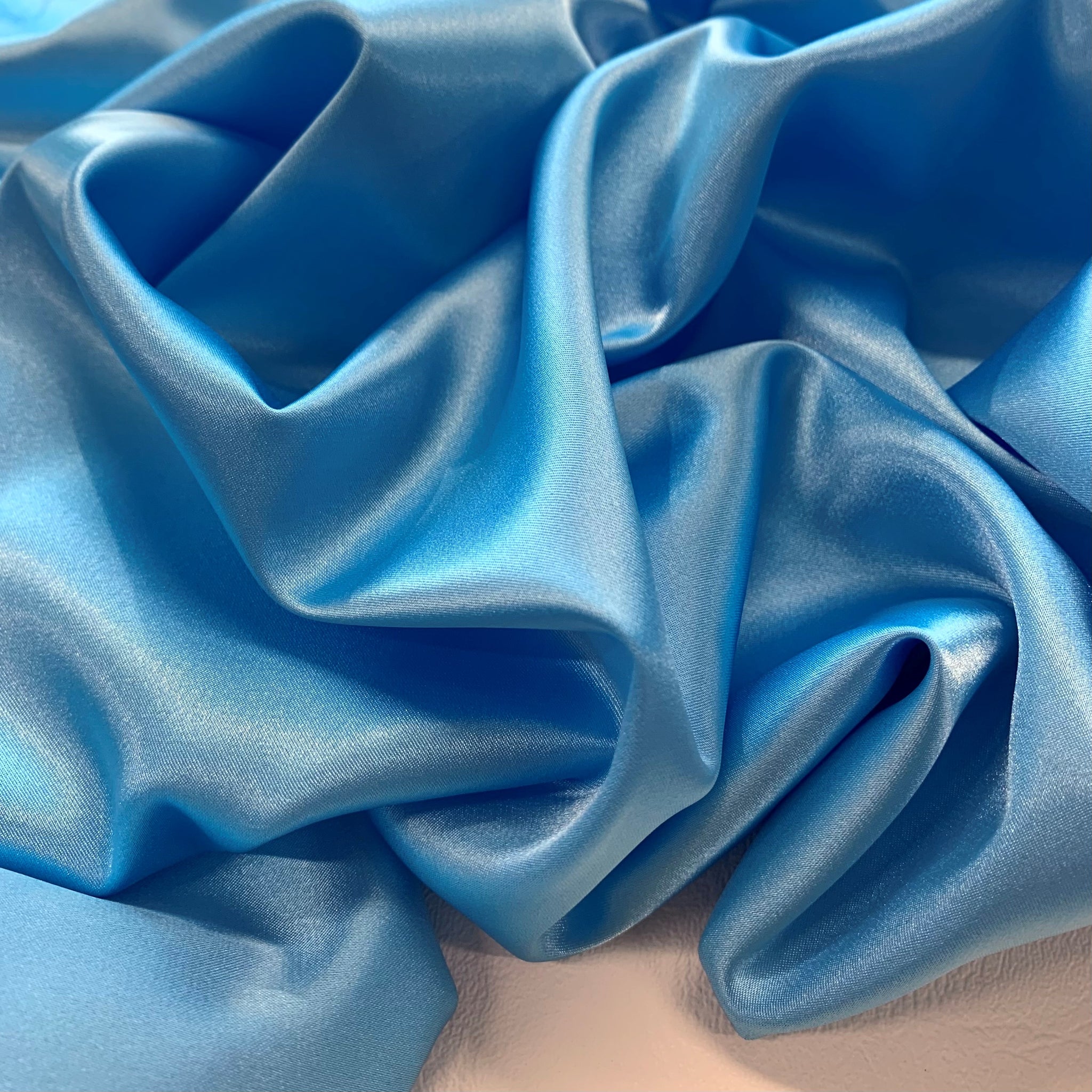 Lightweight Polyester Satin - Azure – Fabric Box