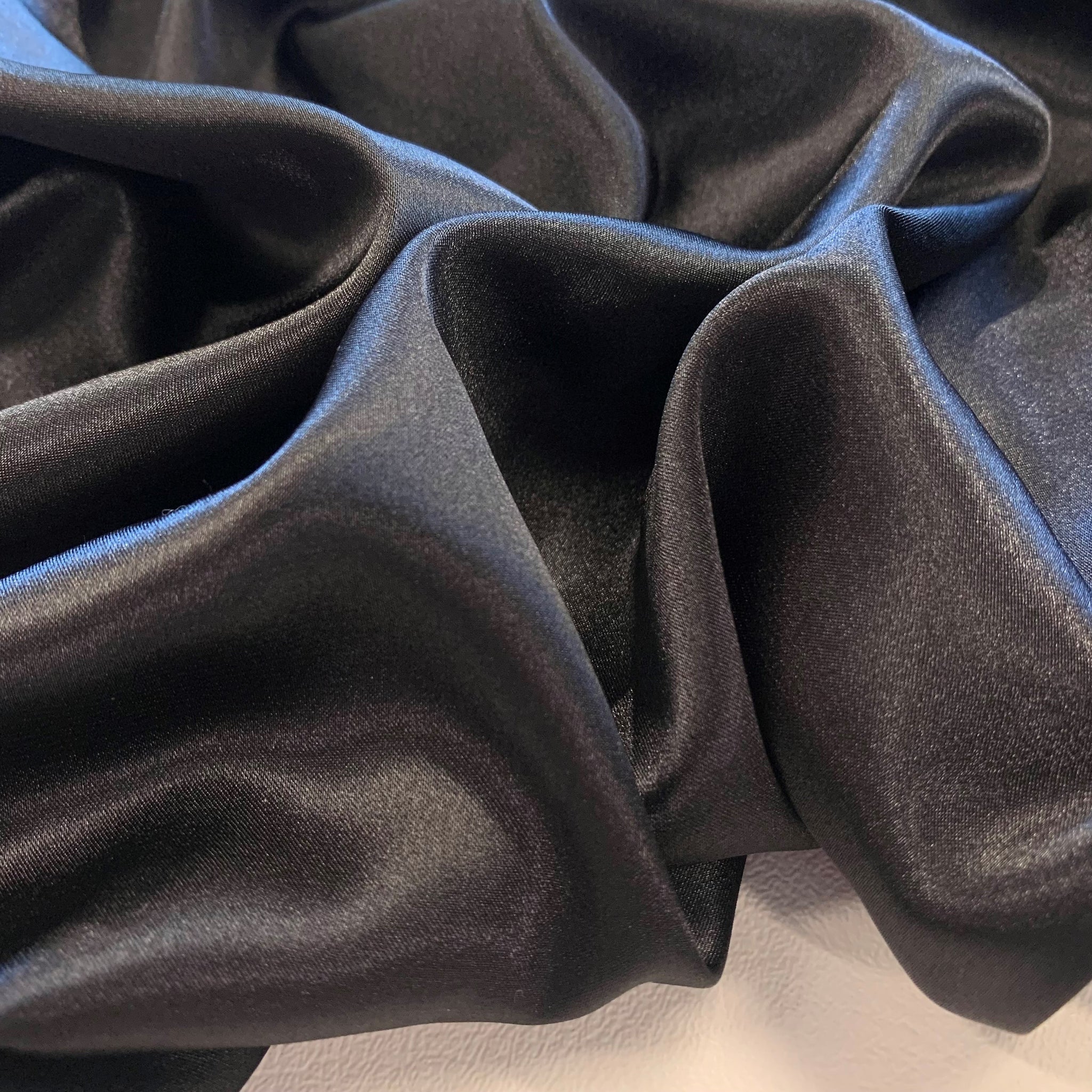 Lightweight Polyester Satin - Black – Fabric Box