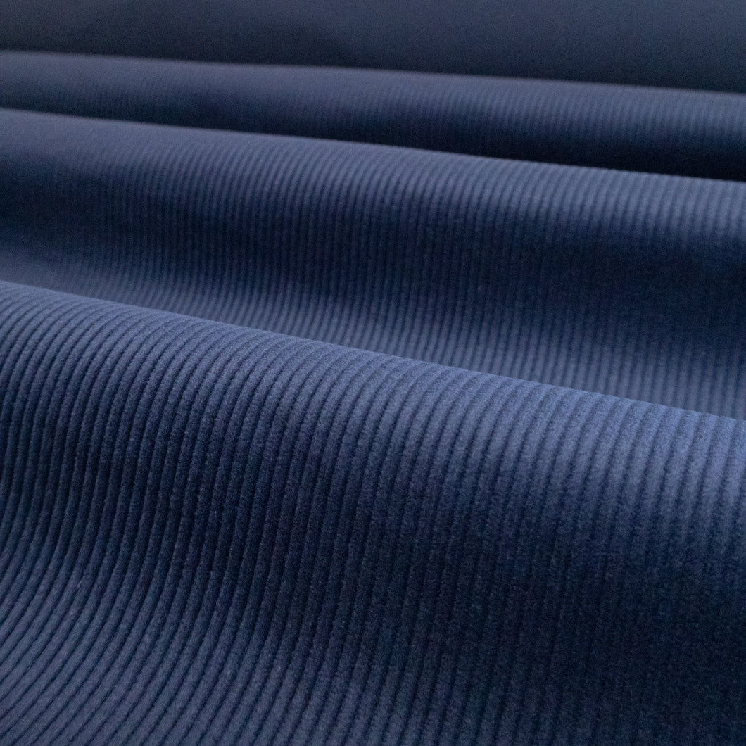14 Wale Stretch Cotton Corduroy - Denim