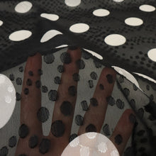 Load image into Gallery viewer, Jacquard Spot Chiffon Deadstock - Apollo Black
