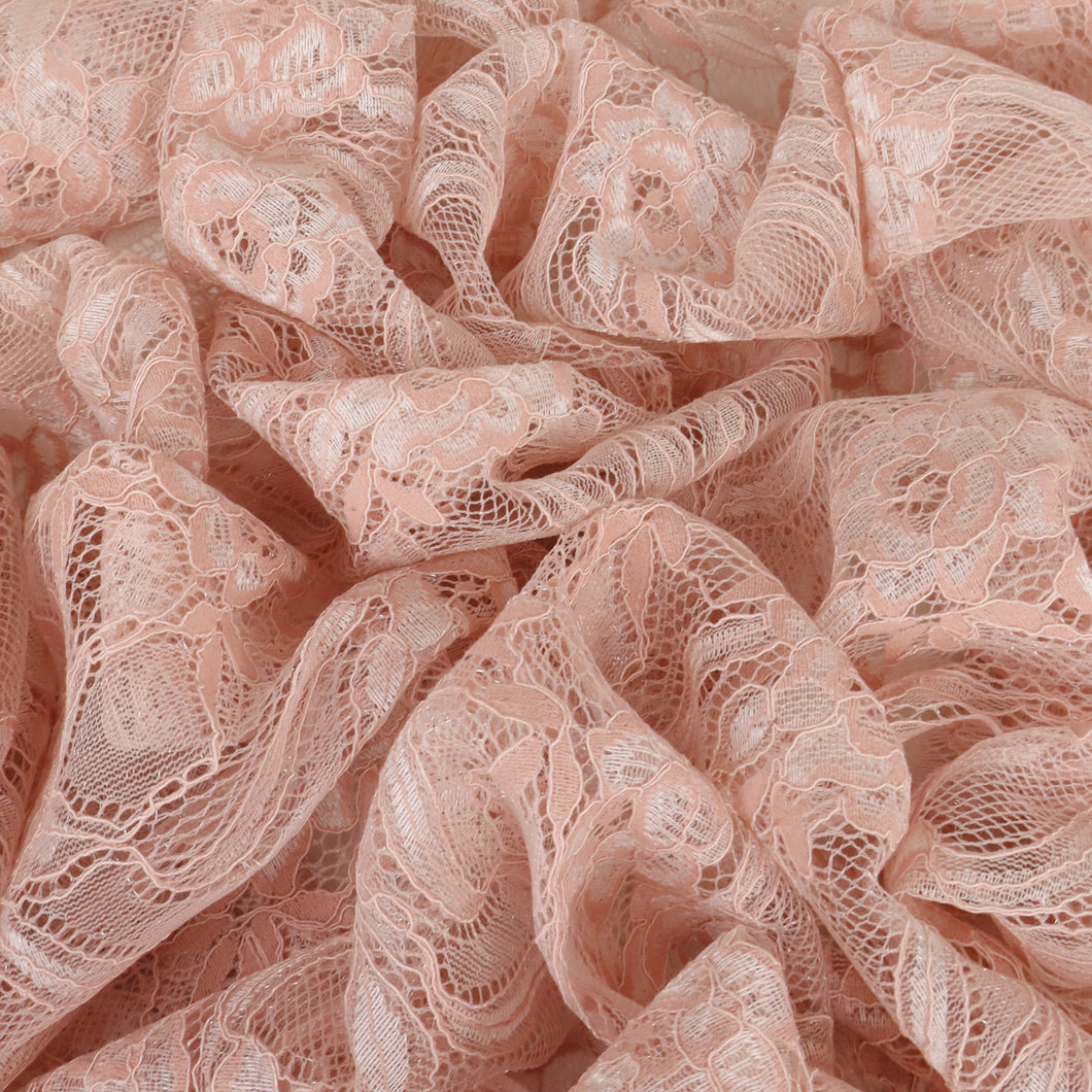 Cotton Nylon Floral Lace Deadstock – Aquila Pink