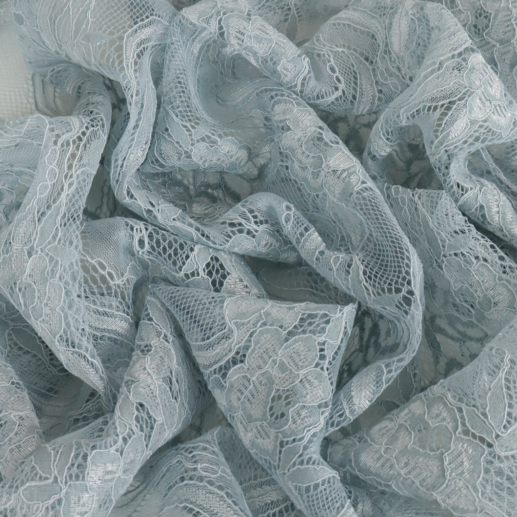Cotton Nylon Floral Lace Deadstock – Aquila Blue